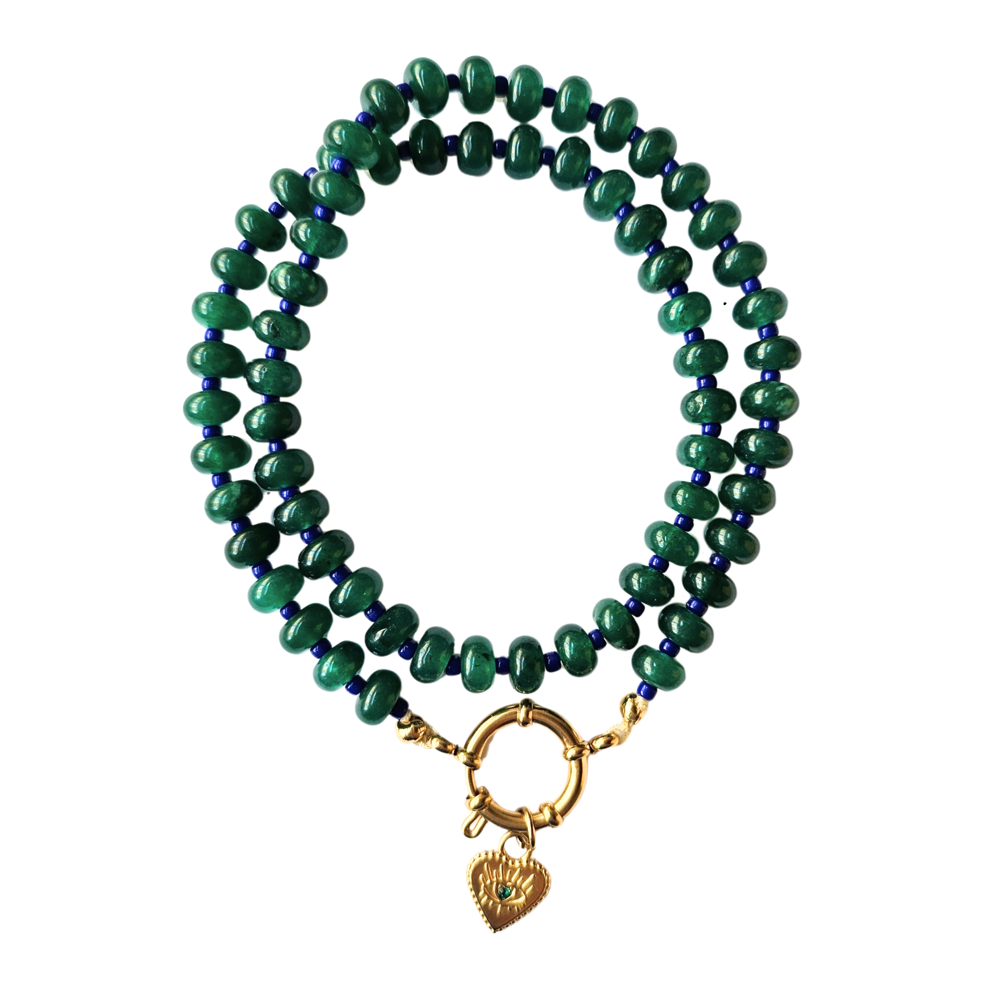 Honeybunny Charm πράσινο κολιέ με νεφρίτη