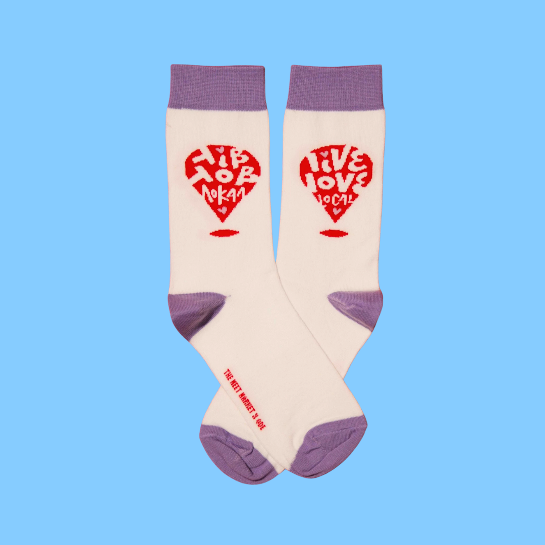 Live Love Local Socks in Lilac