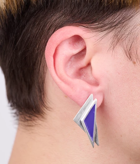 Σκουλαρίκια διπλό τρίγωνο