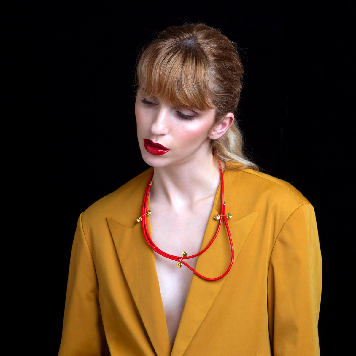 Δερμάτινο Κολιέ Polyline