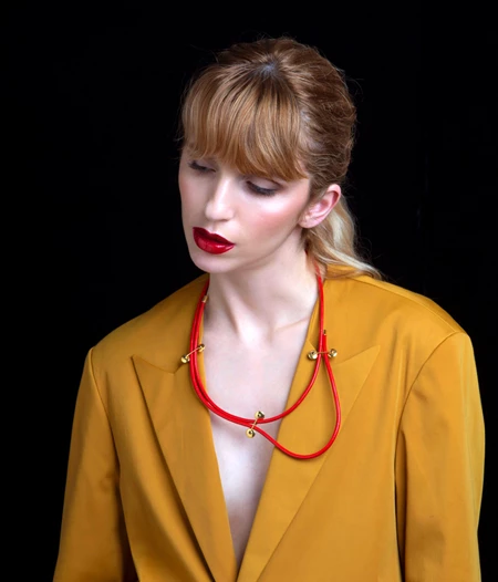 Δερμάτινο Κολιέ Polyline