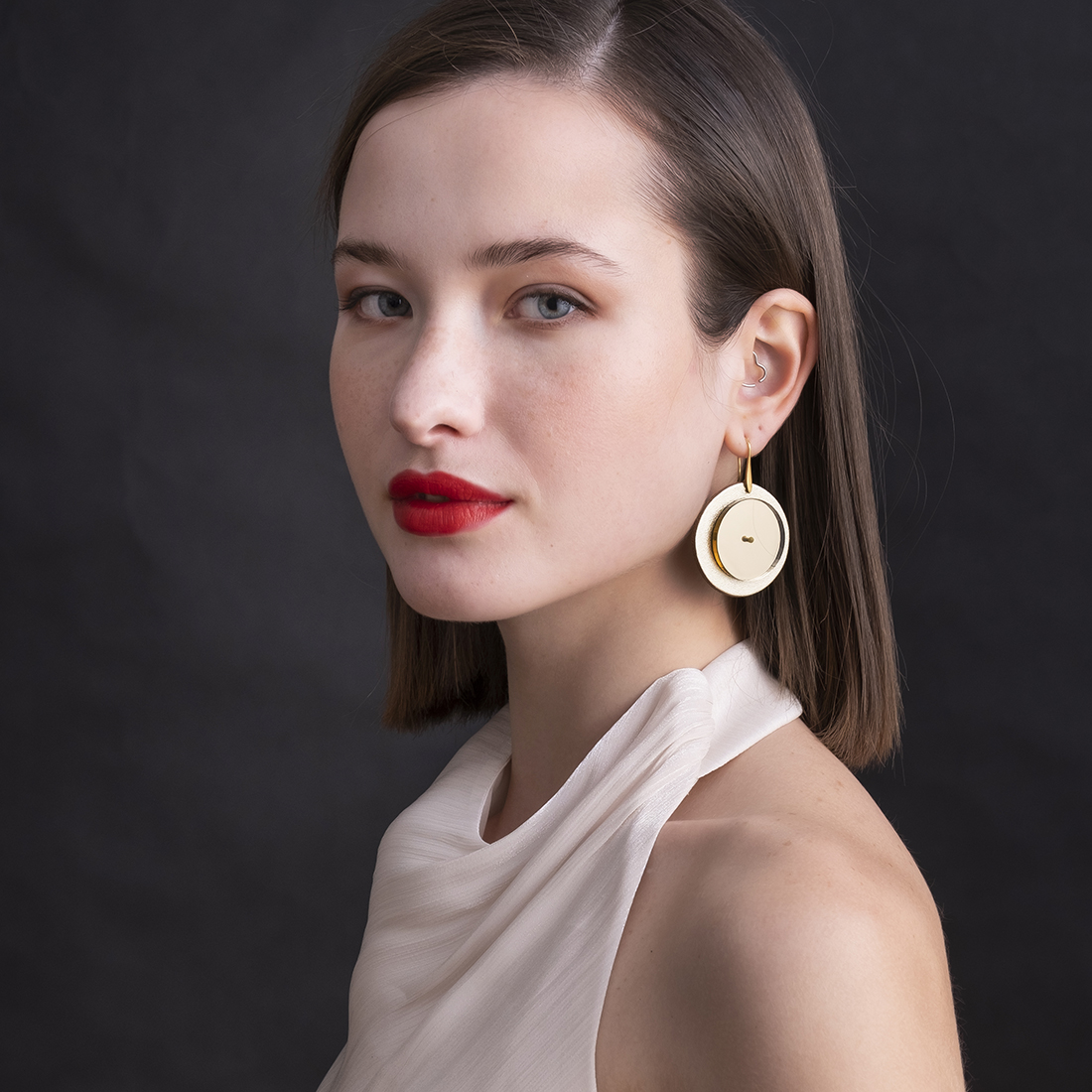 Δερμάτινα σκουλαρίκια Mirror