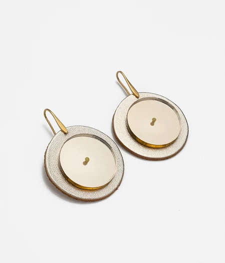 Δερμάτινα σκουλαρίκια Mirror