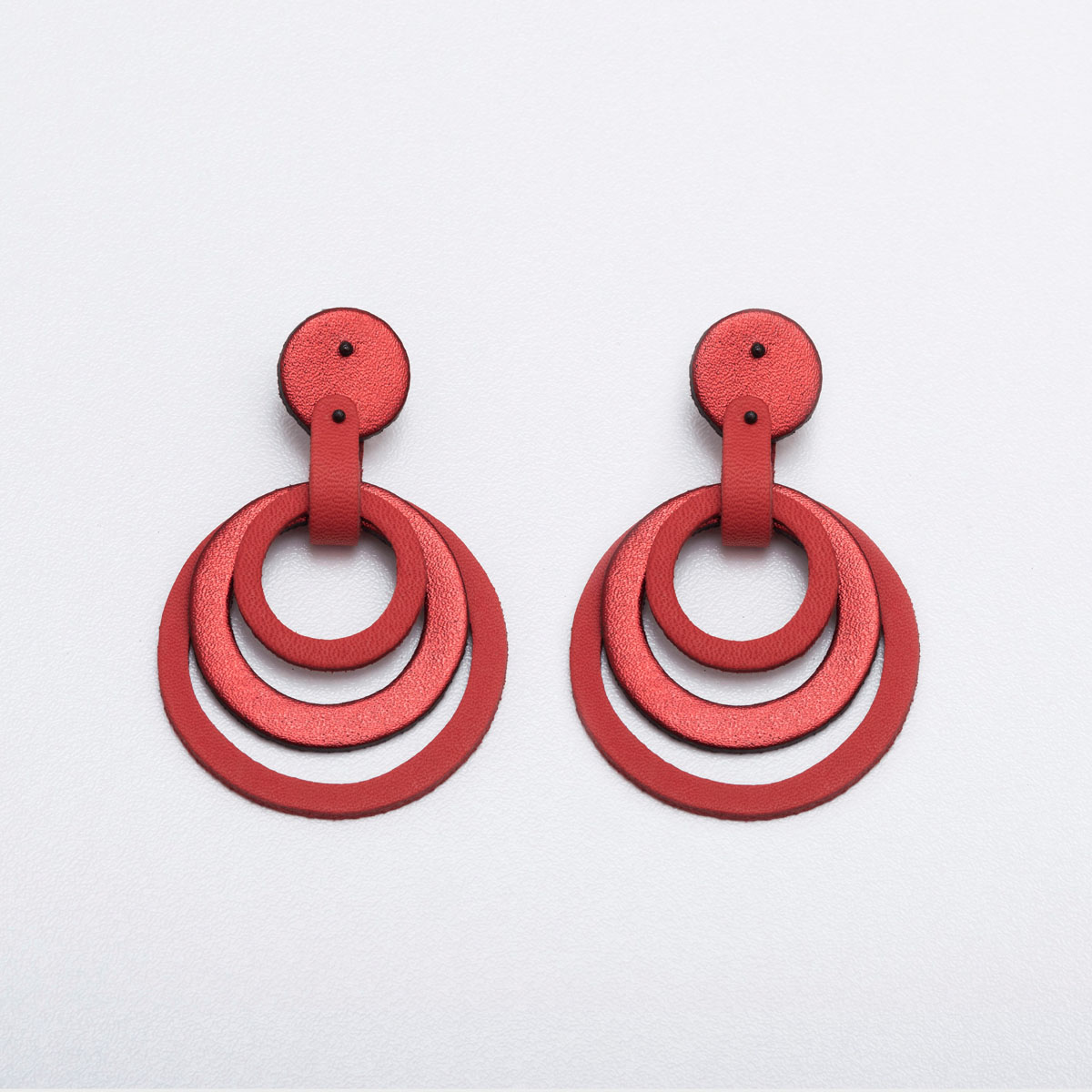 Δερμάτινα σκουλαρίκια Concentric Circles