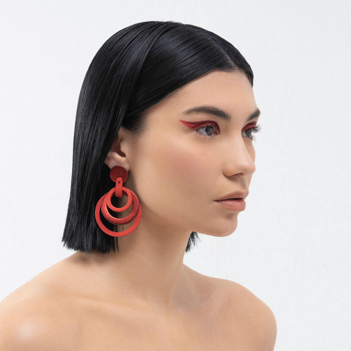 Δερμάτινα σκουλαρίκια Concentric Circles