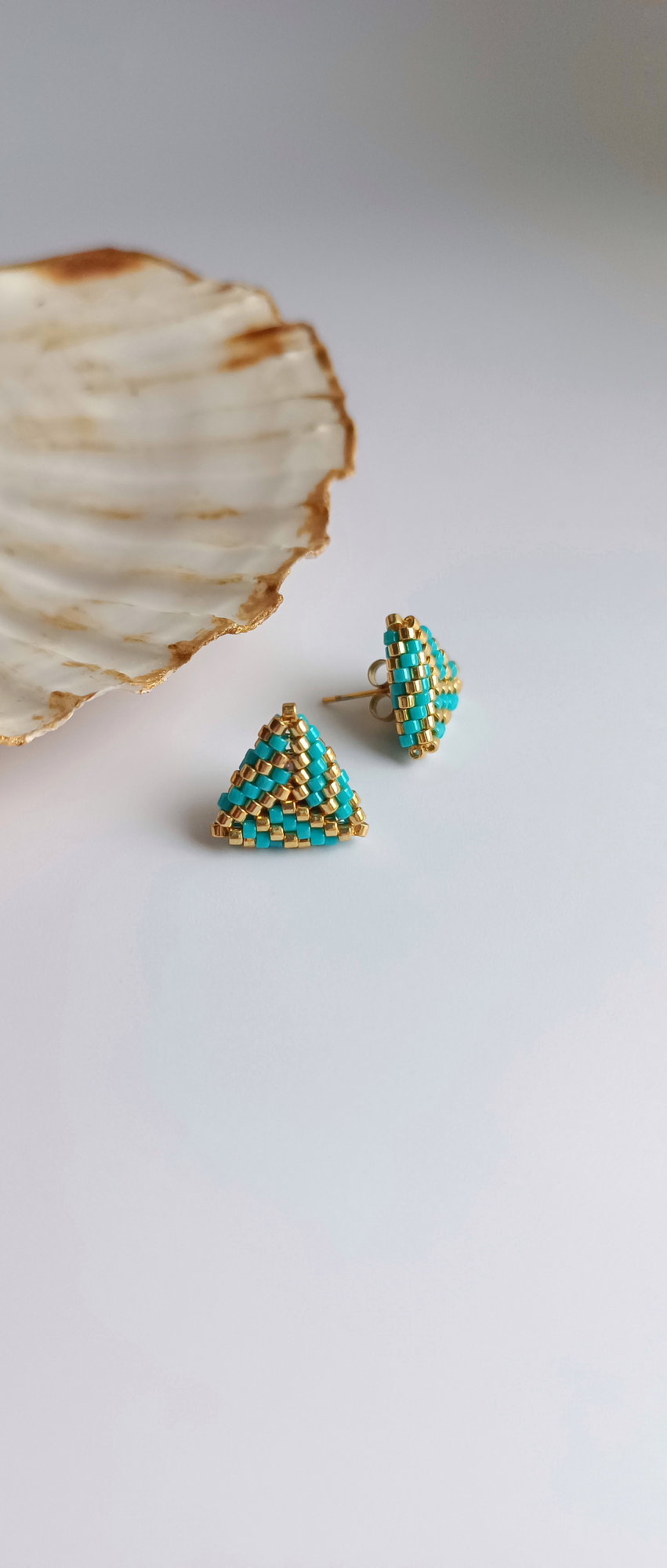Τρίγωνα Καρφωτά Σκουλαρίκια Με Χάντρες Miyuki 