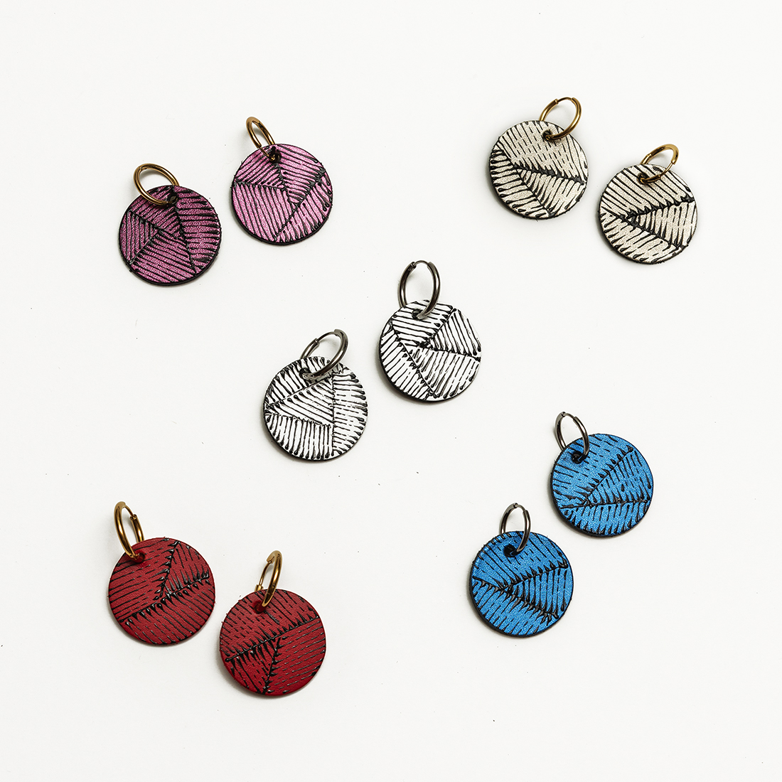 Δερμάτινα Σκουλαρίκια Painted Lines