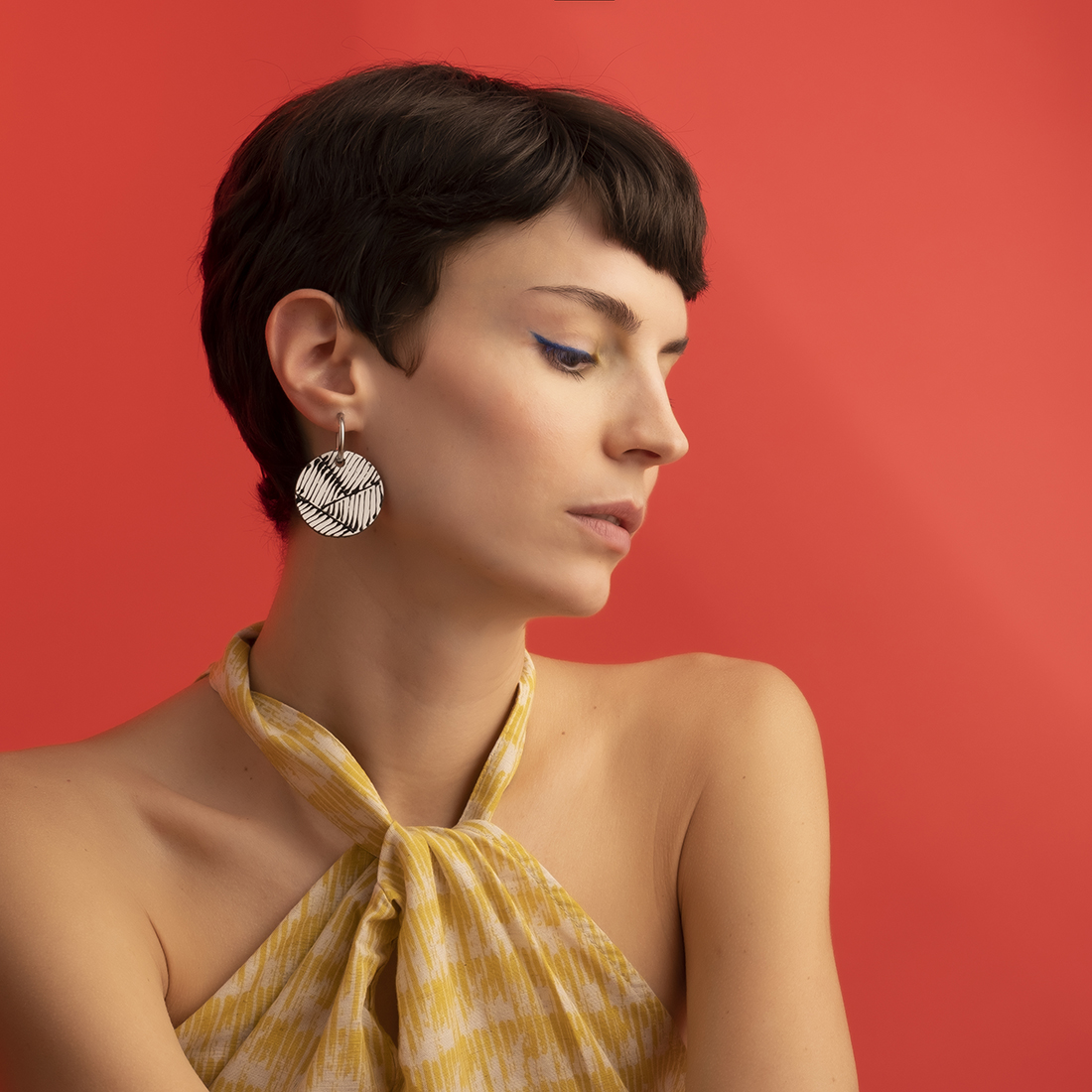 Δερμάτινα Σκουλαρίκια Painted Lines