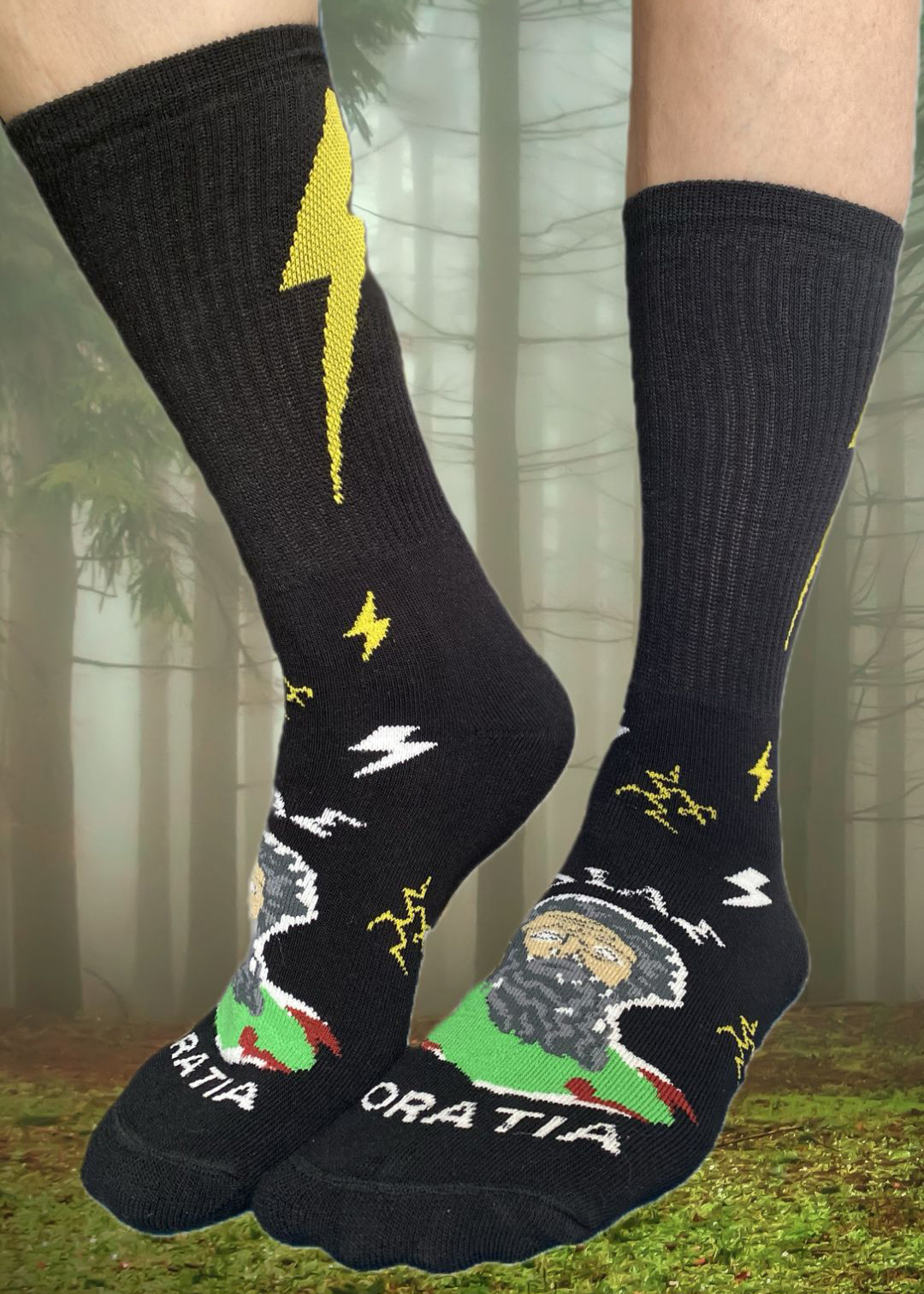 ORATIA Unisex Black-Zeus Socks