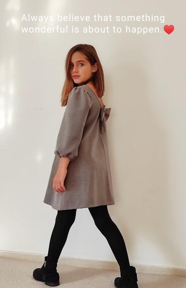 Peter pan grey linen dress