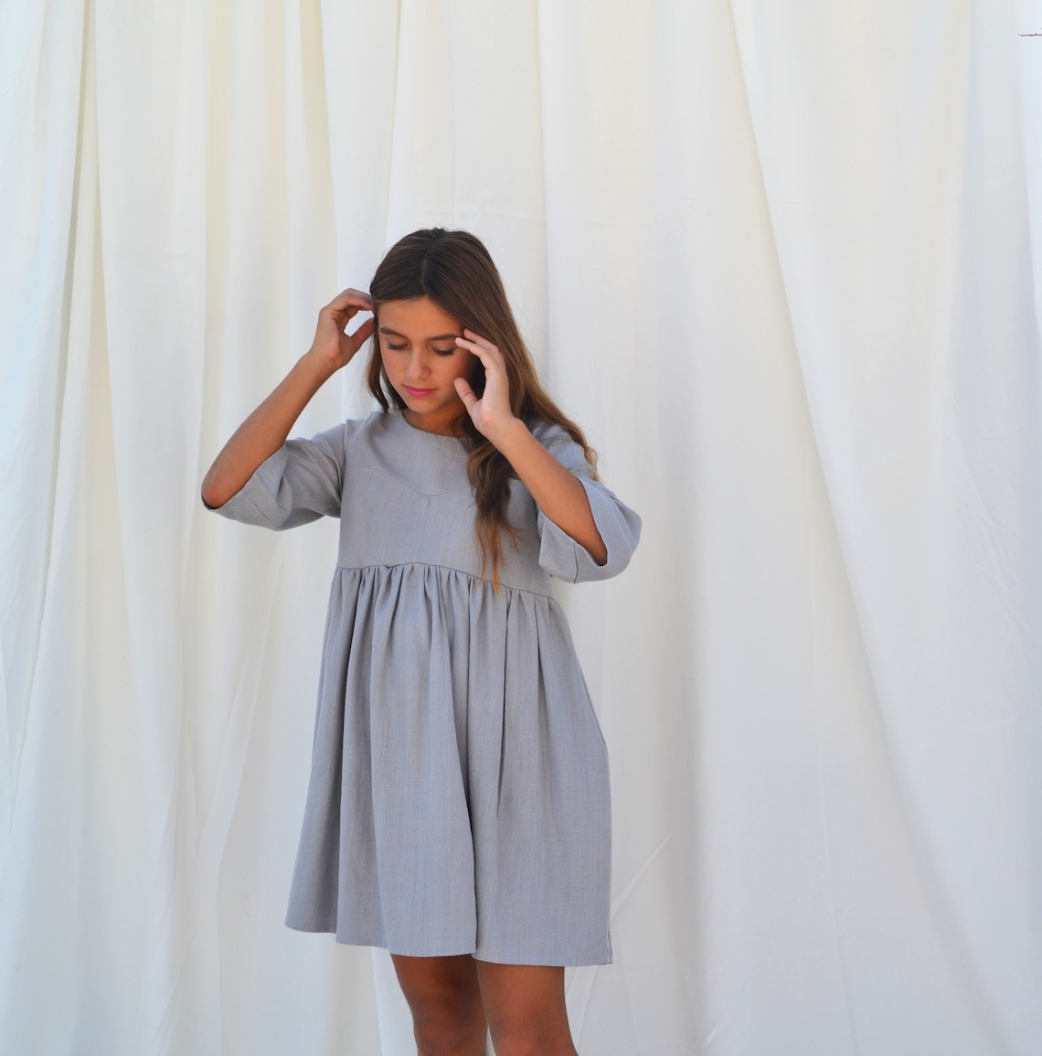 Grey linen dress