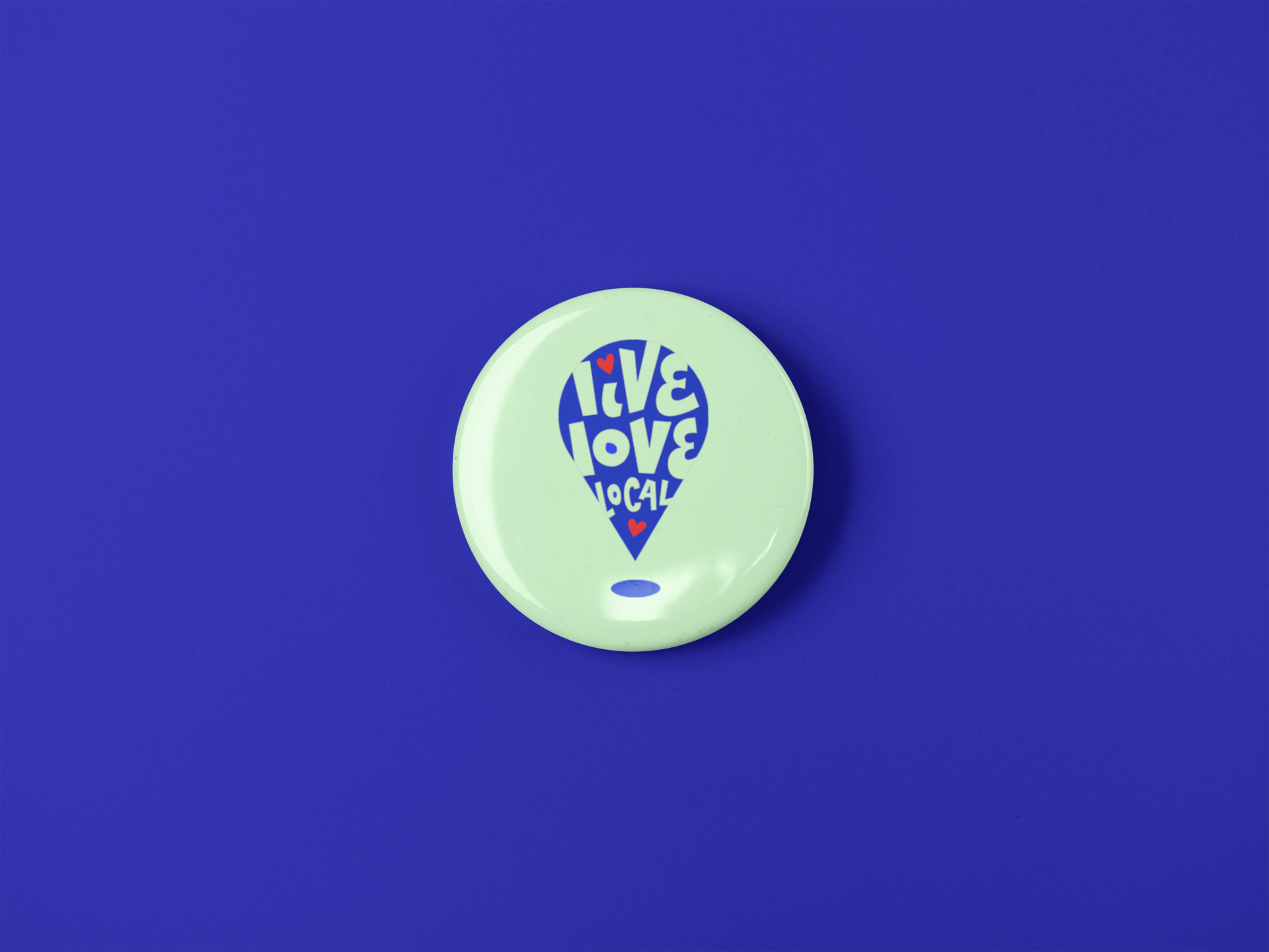 "λιβ λοβ λοκαλ" green pin