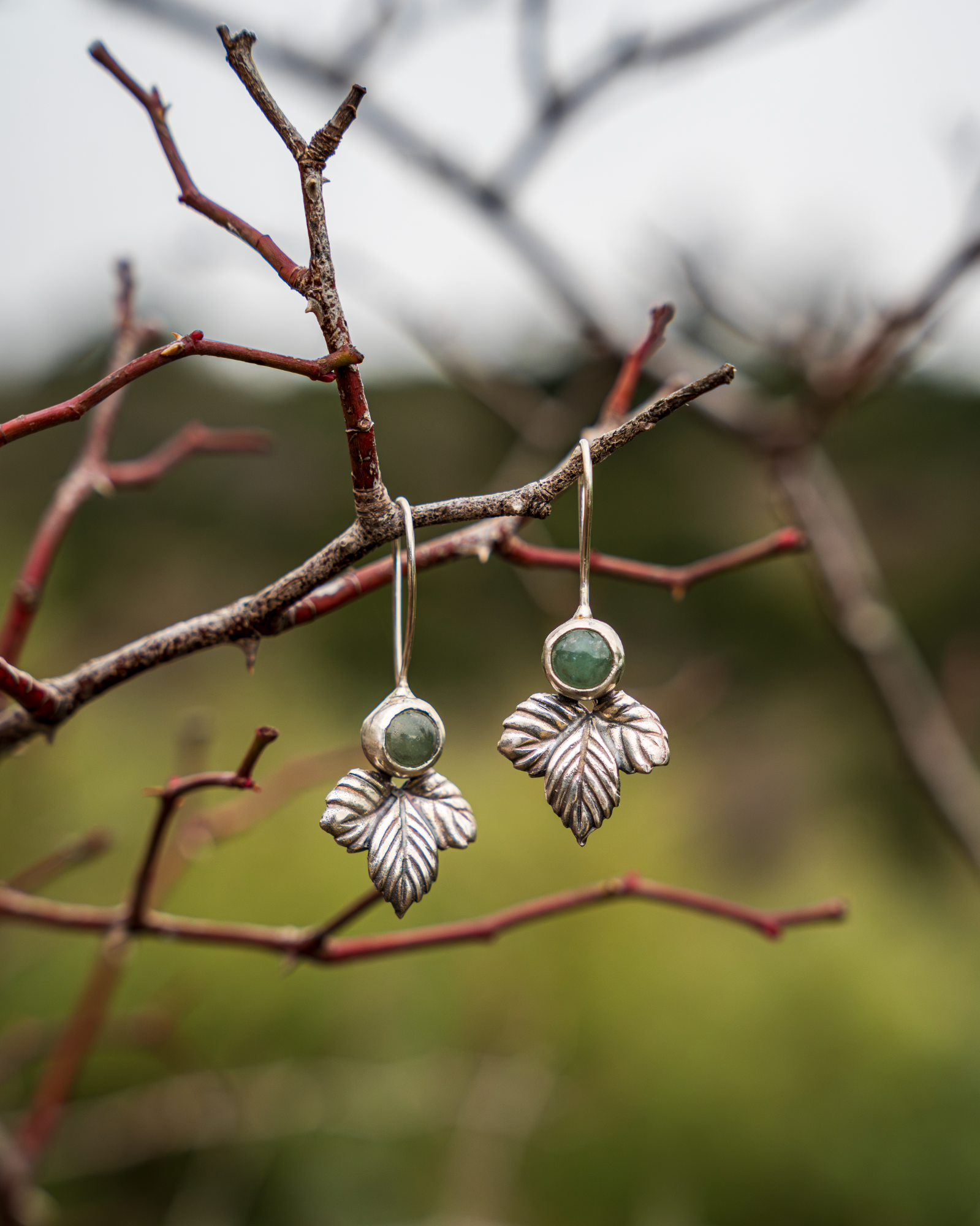Feyre | Earrings with an Aventurine gemstone