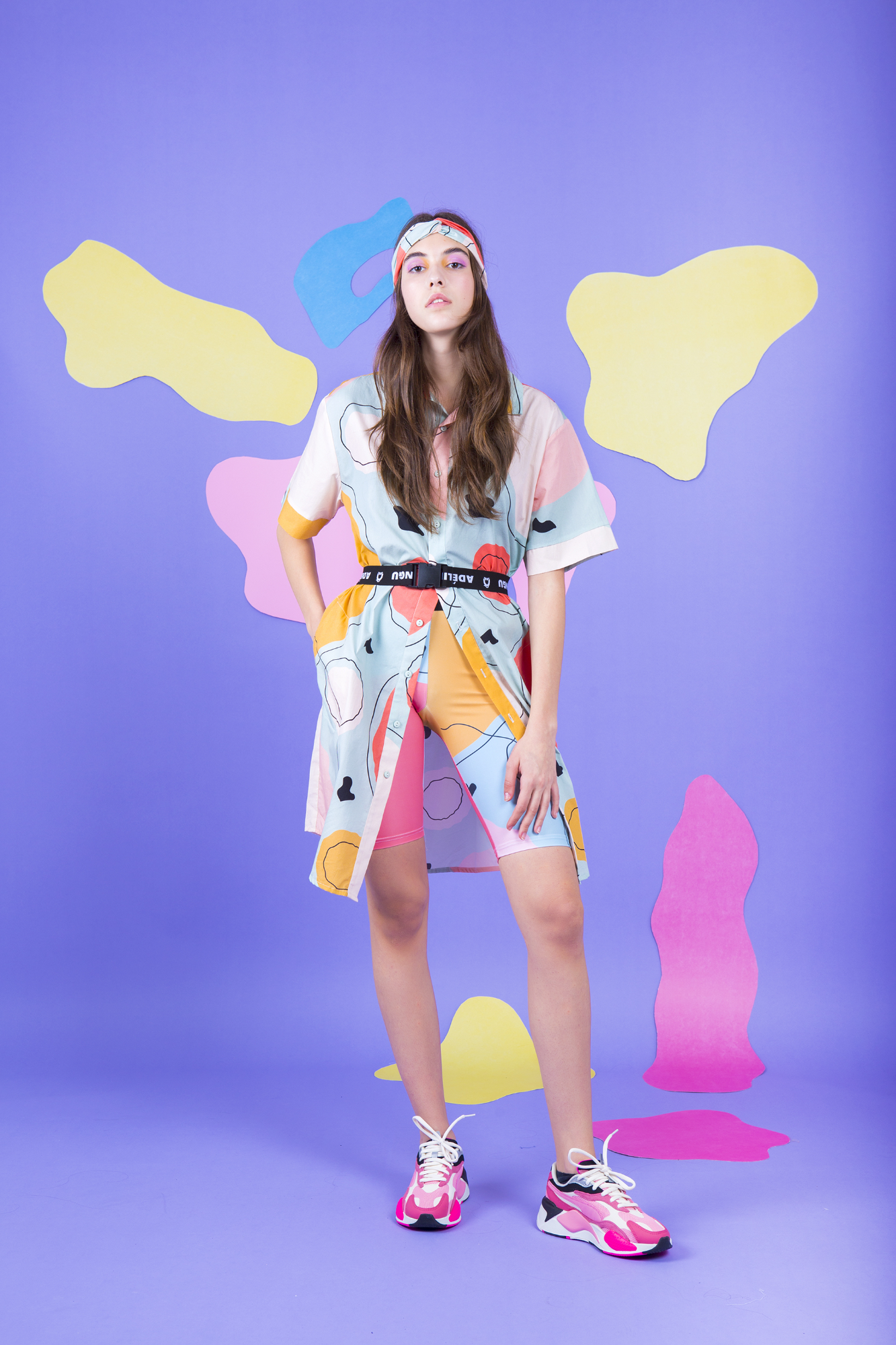 GLORIA BIKER SHORTS- ABSTRACT CIRCLE