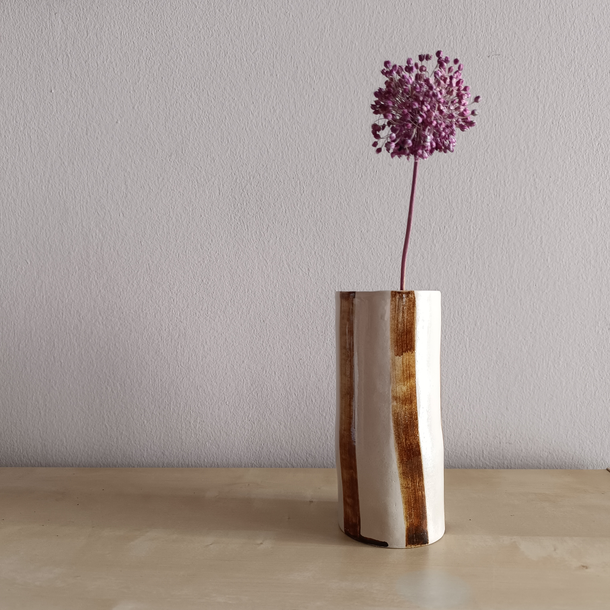 Striped Modern Cylinder Vase