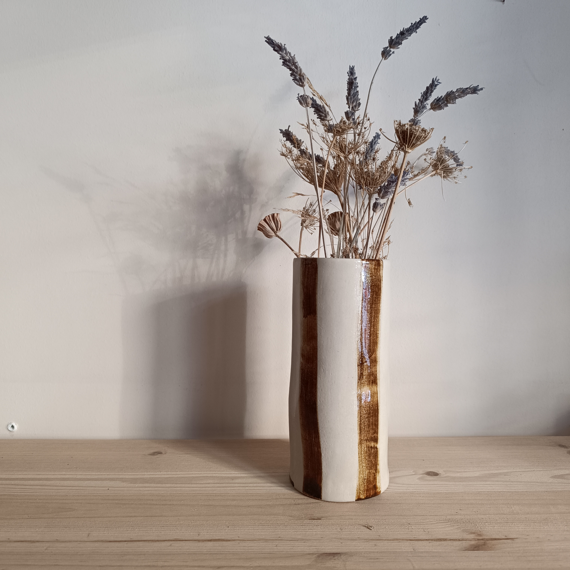 Striped Modern Cylinder Vase