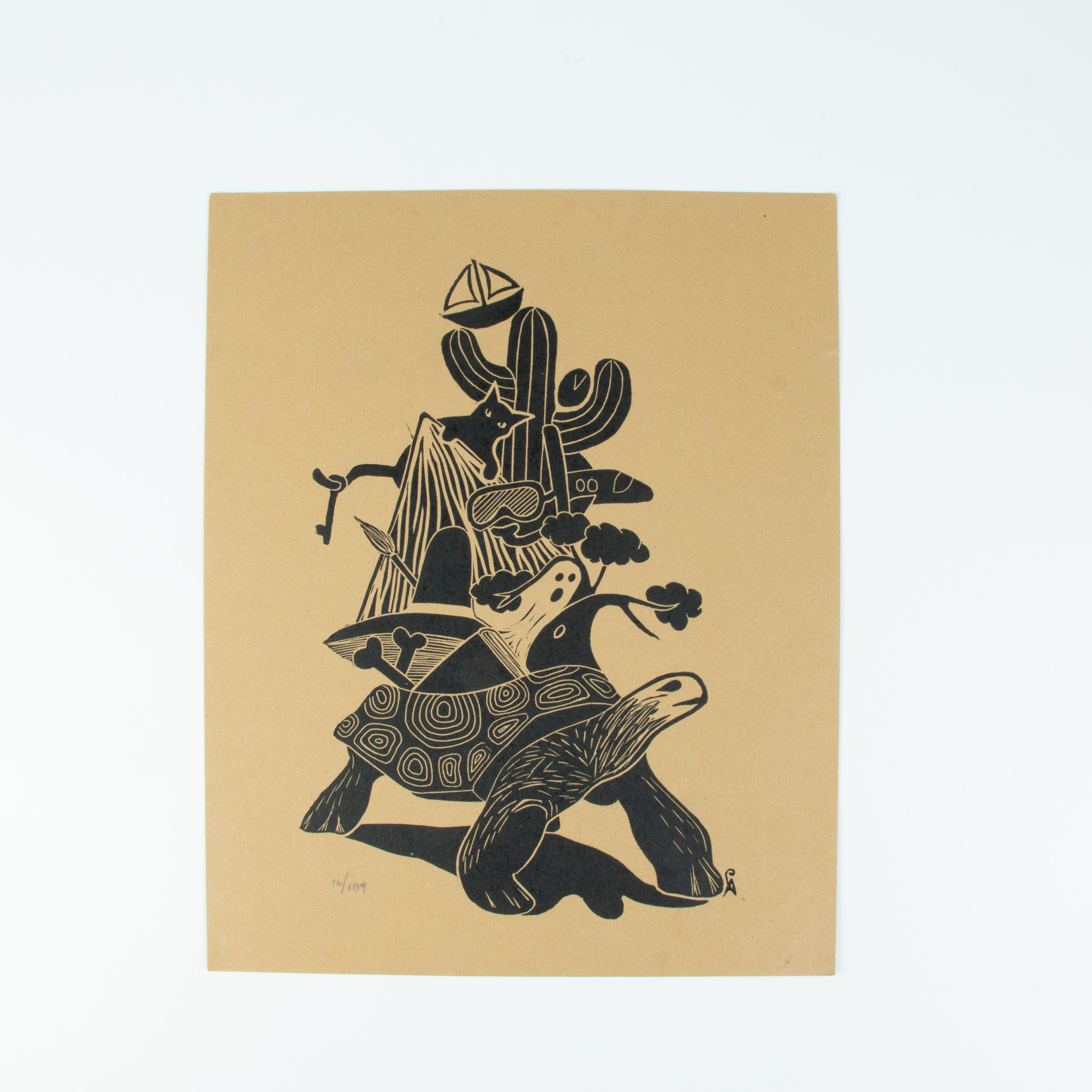 “Turtle” - Linocut Print