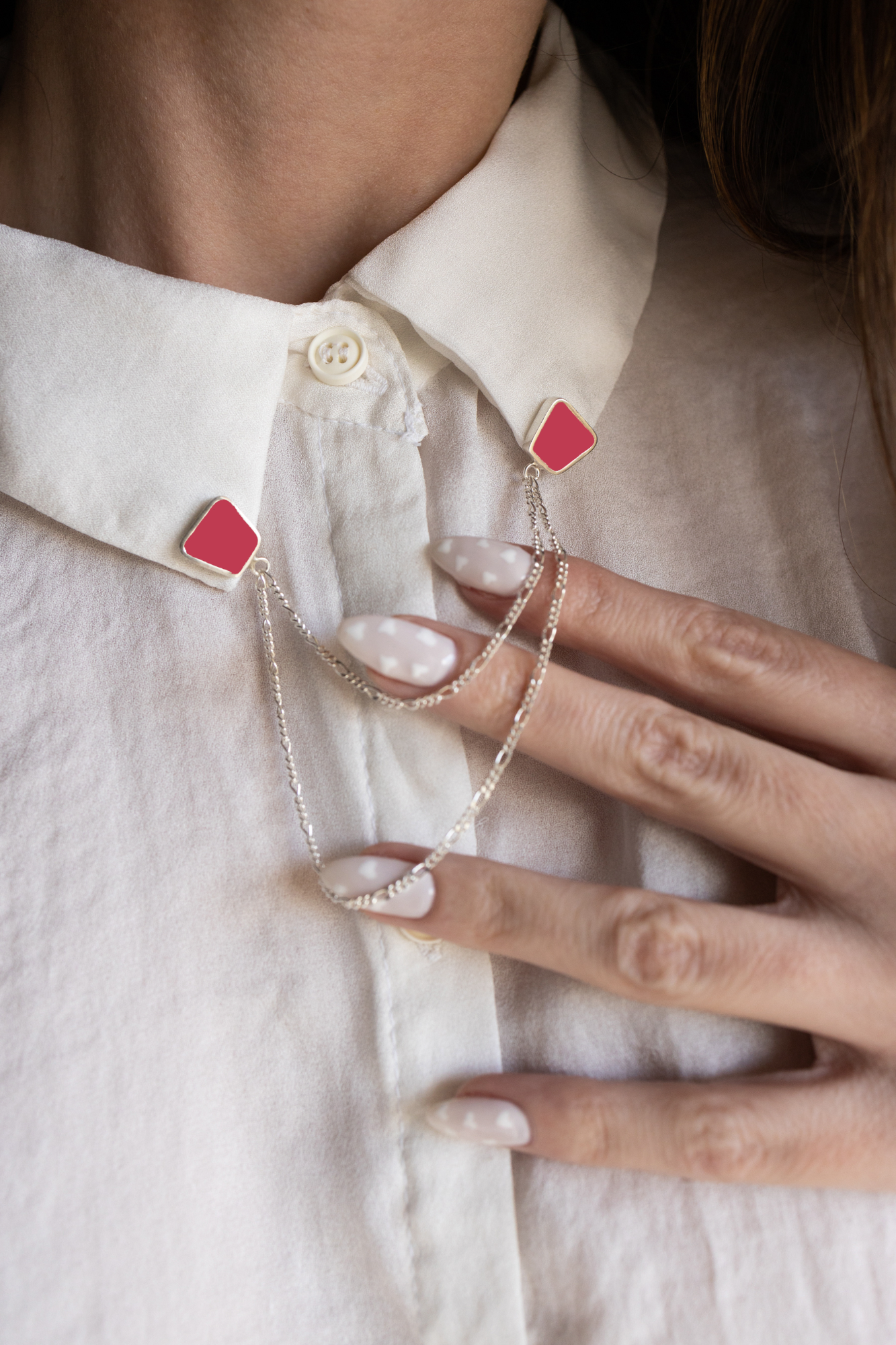 Shirt pin, geometric shapes, with enamel