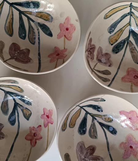 Abstract Spring Floral Design Cereal Bowl