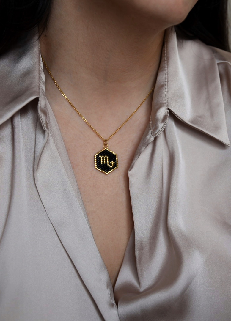Zodiac Necklace with Miyuki Beads - Tortora Studio