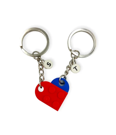 Mix and match heart brick keychain