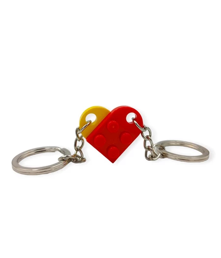 Mix and match heart brick keychain