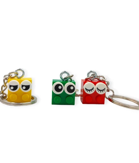 Set of three brick keychains