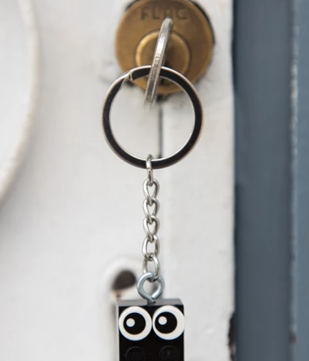 Set of three brick keychains