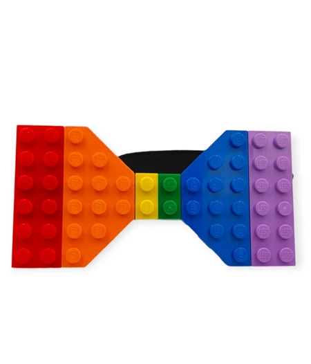 Rainbow brick bow tie