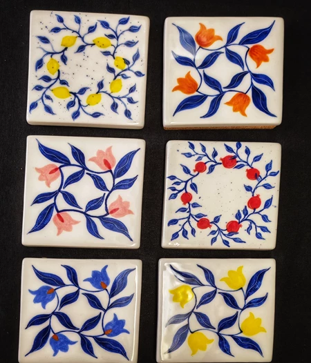 Hand-painted coaster