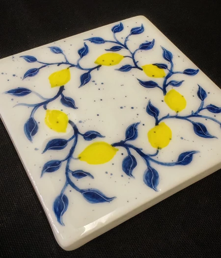 Hand-painted coaster