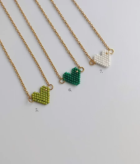 Heart Necklace with Miyuki Beads