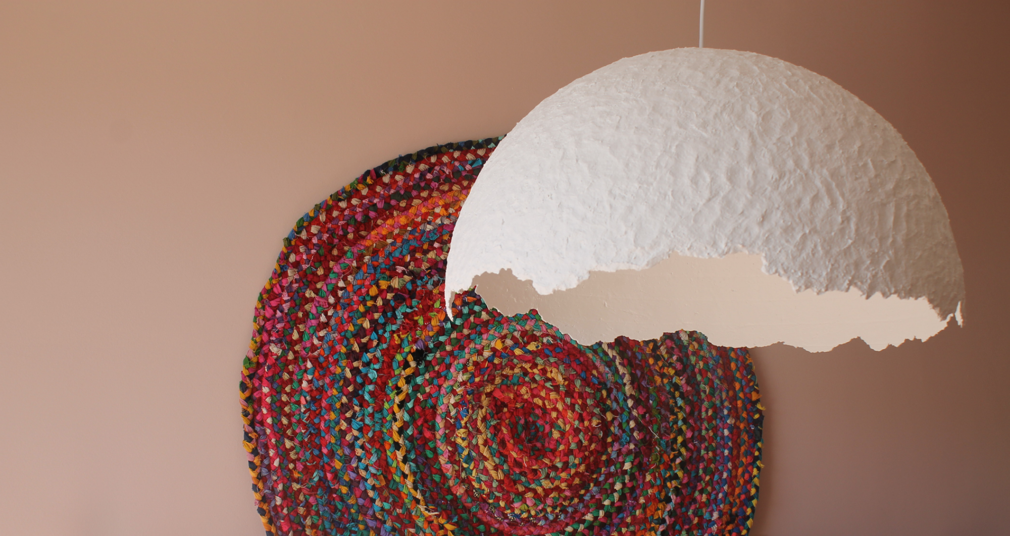Papier mache lampshade - Κρεμαστό φωτιστικό