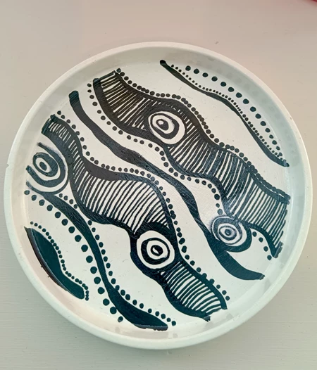 Διακοσμητικός στρογγυλός δίσκος Doodle art