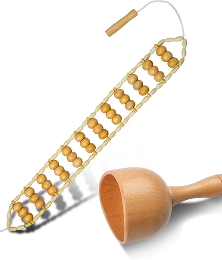 Ξύλινα Εργαλεία για Μασάζ και Μαδεροθεραπεία Wood Therapy Massage Set, 5τμχ