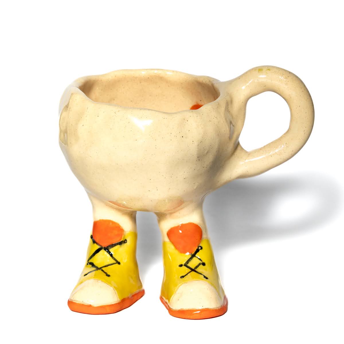 Handpainted Ceramic Mug with legs
