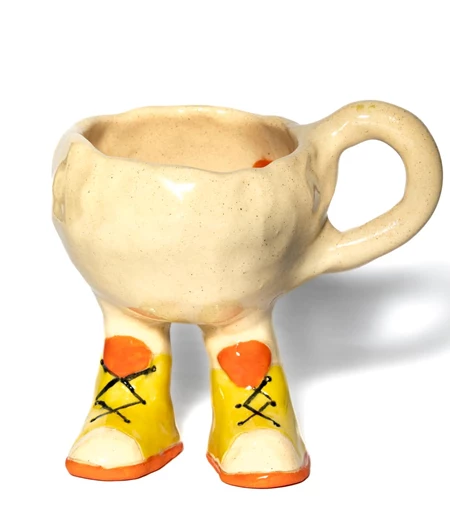 Handpainted Ceramic Mug with legs