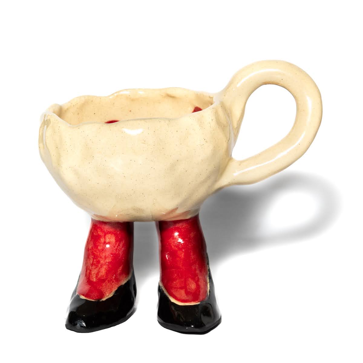 Handpainted Ceramic Mug with legs
