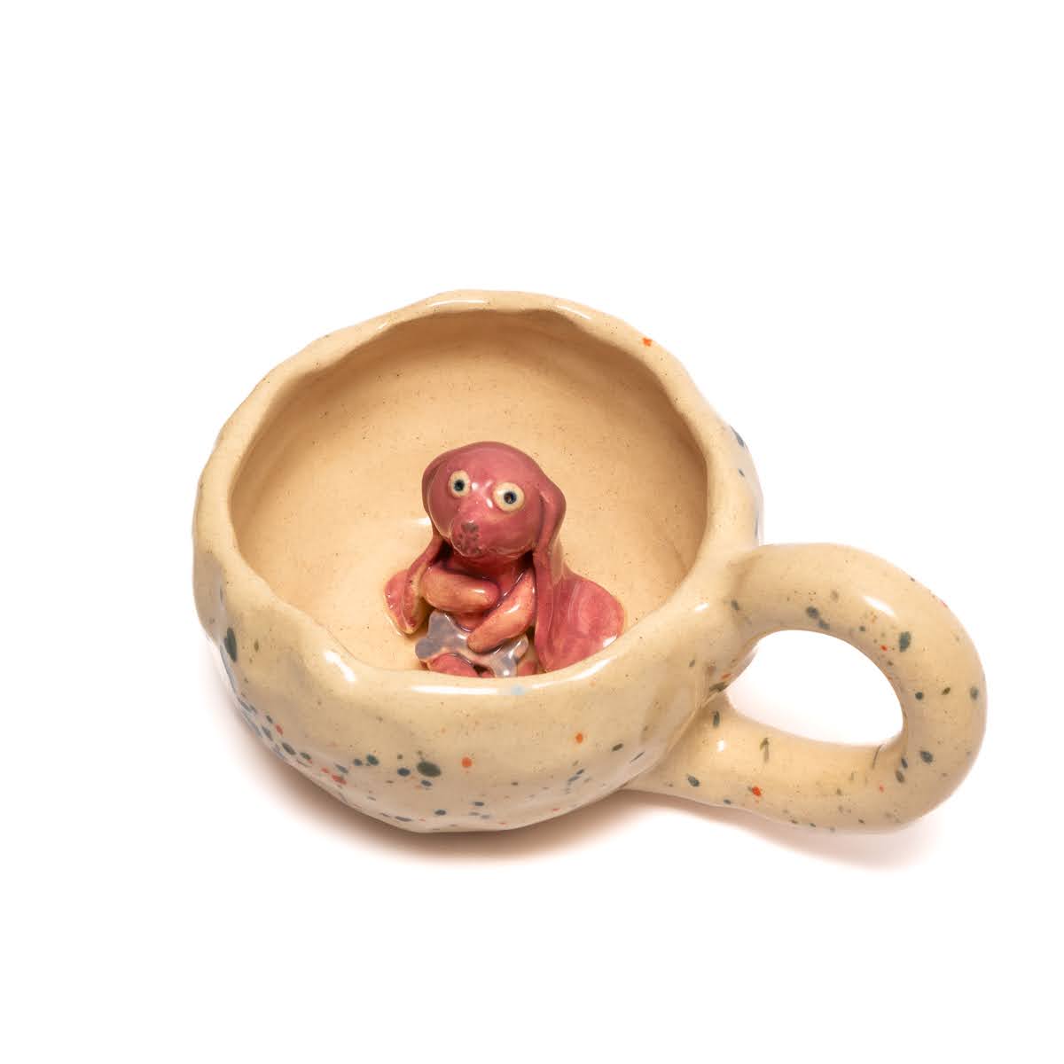 Handpainted Ceramic Mug with 3D animals