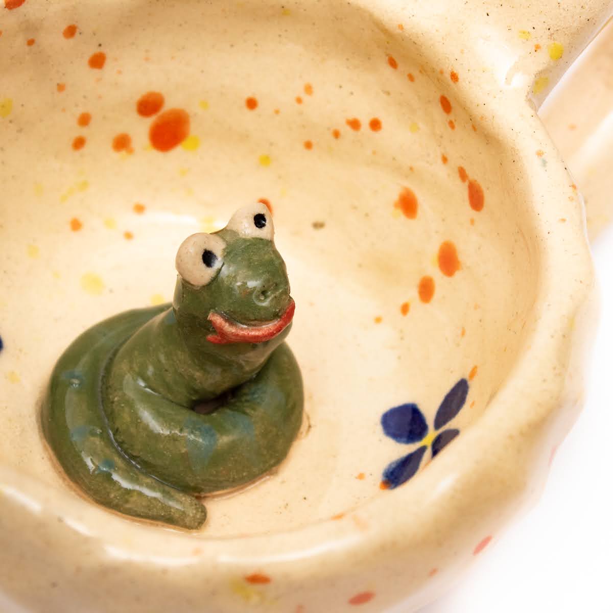 Handpainted Ceramic Mug with 3D animals