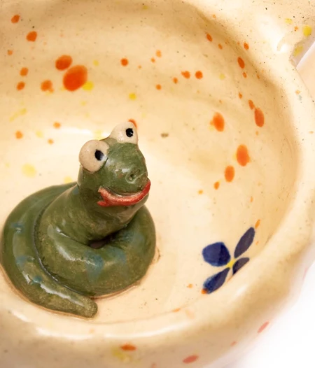 Handpainted Ceramic Mug with 3D animals