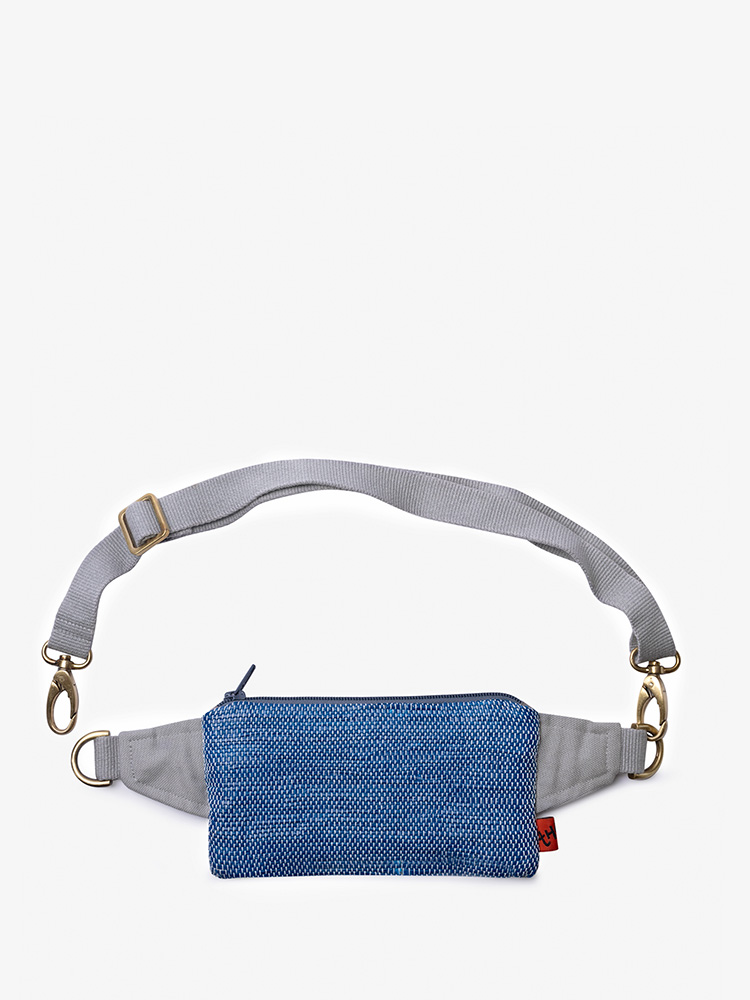 Slim Vegan Dual Coloured Belt Bag - Green & Blue