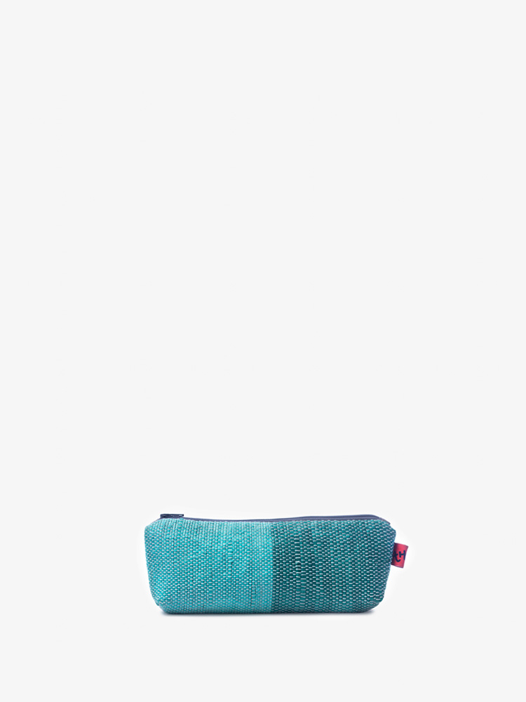 Handmade Green Pencil Pouch in Recycled Plastic
