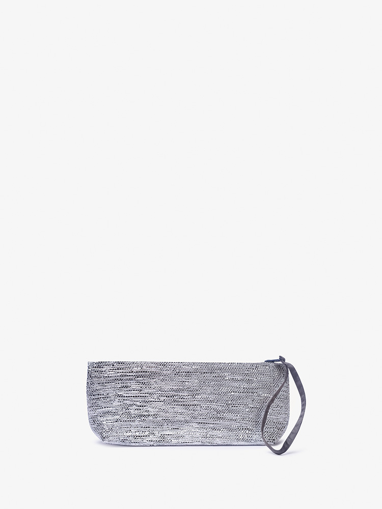 Chic & Sustainable Silver Clutch with Wrist Loop