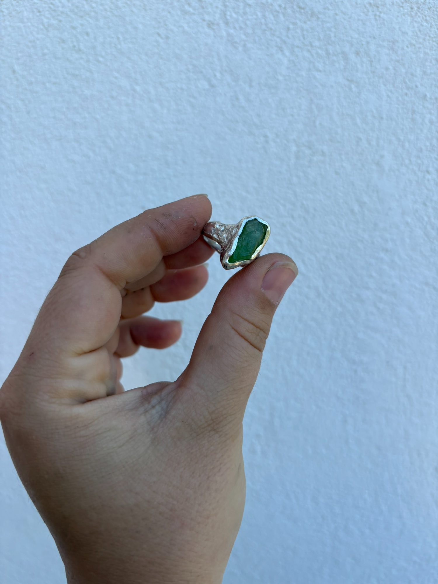 Peridot silver Ring long