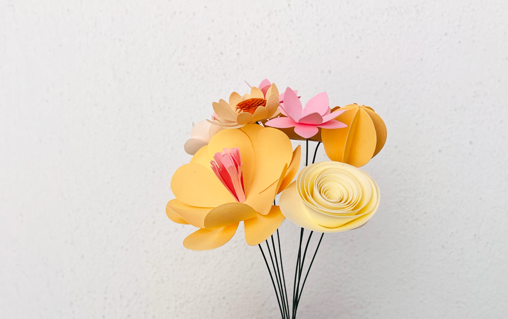 Soft Tones Paper Flower Bouquet | Cream, Blush & Apricot