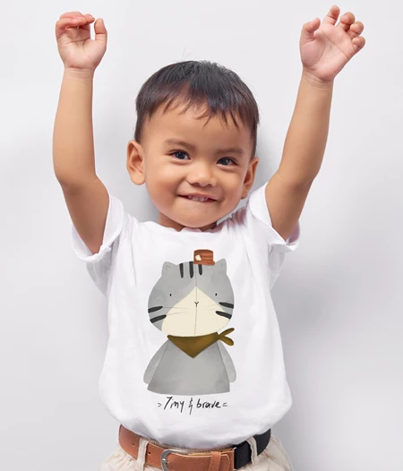 Κοντομάνικο T-Shirt Γάτα Tiny & Brave