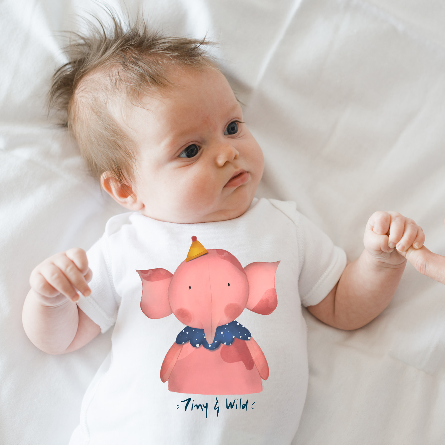 Βρεφικό Φορμάκι Ροζ ελεφαντάκι Tiny &amp; Wild