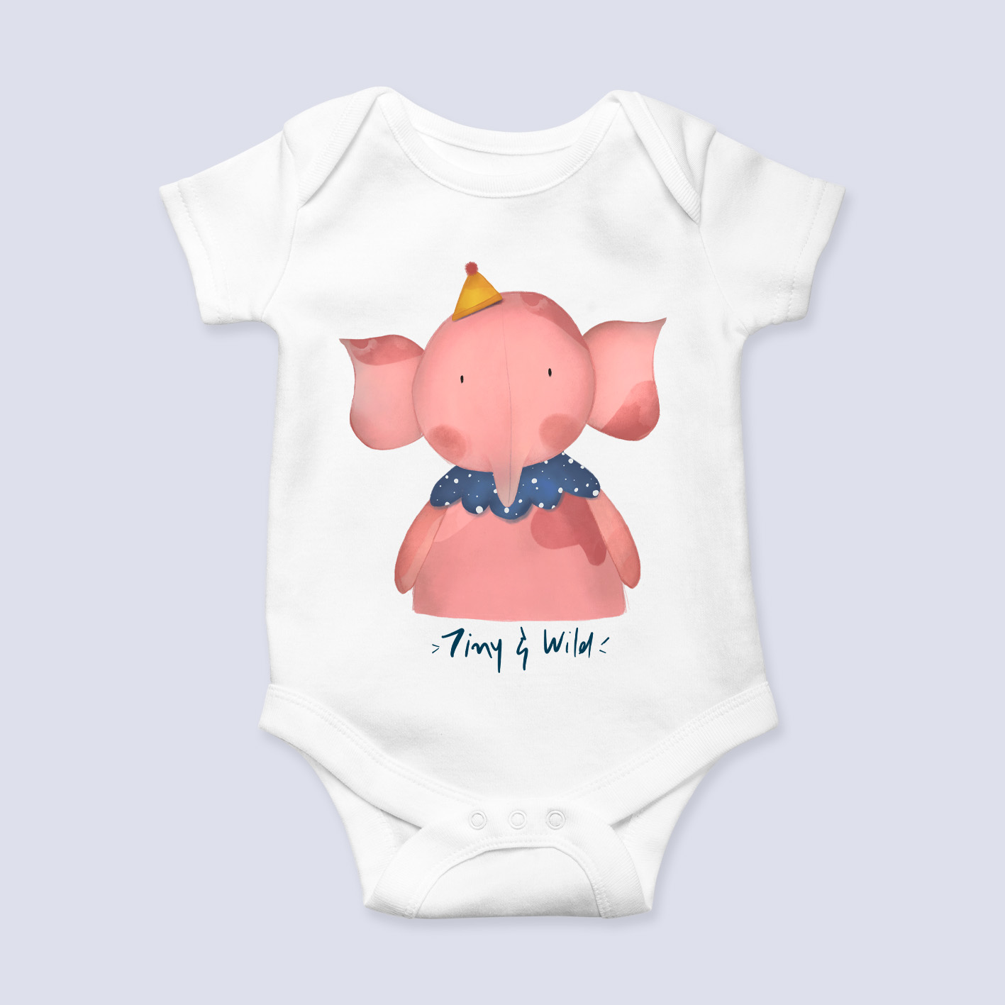 Βρεφικό Φορμάκι Ροζ ελεφαντάκι Tiny &amp; Wild