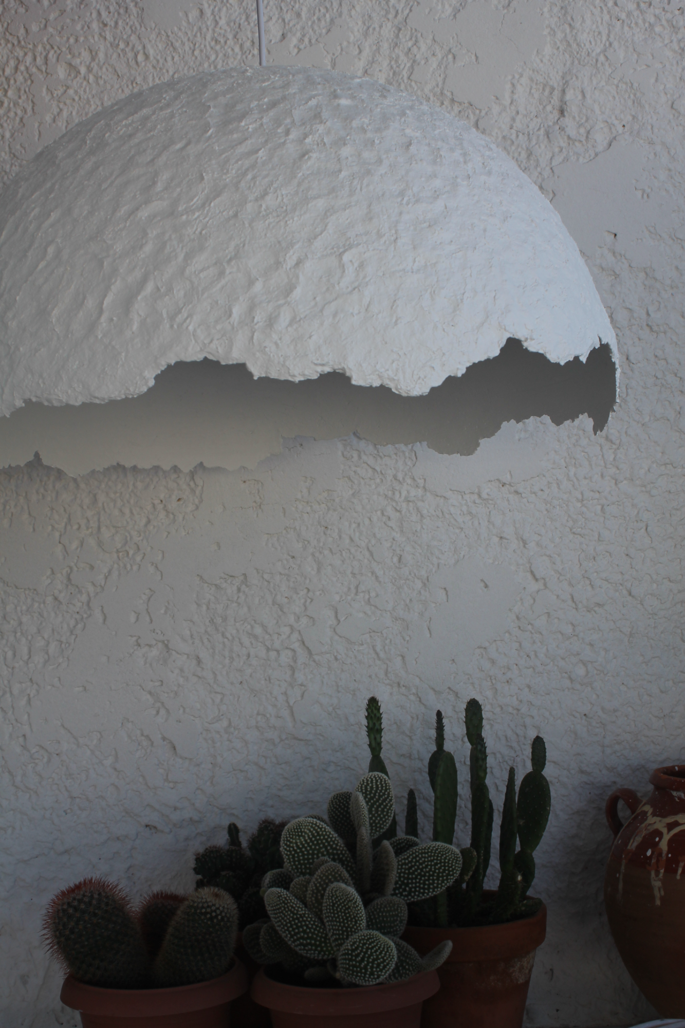 Papier mache lampshade - Κρεμαστό φωτιστικό